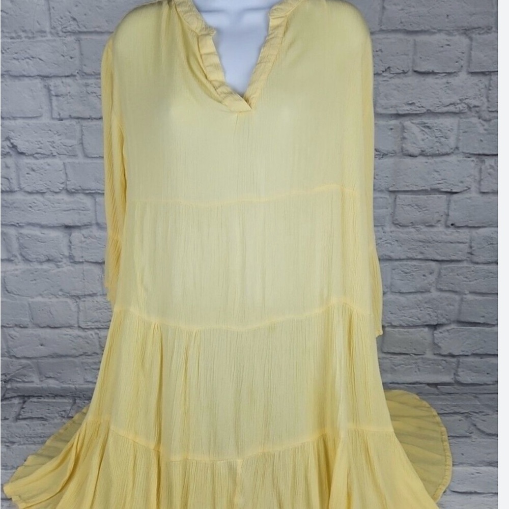 Millennium Women’s Yellow Boho Prairie Peasant Cottage Core Dress size L
